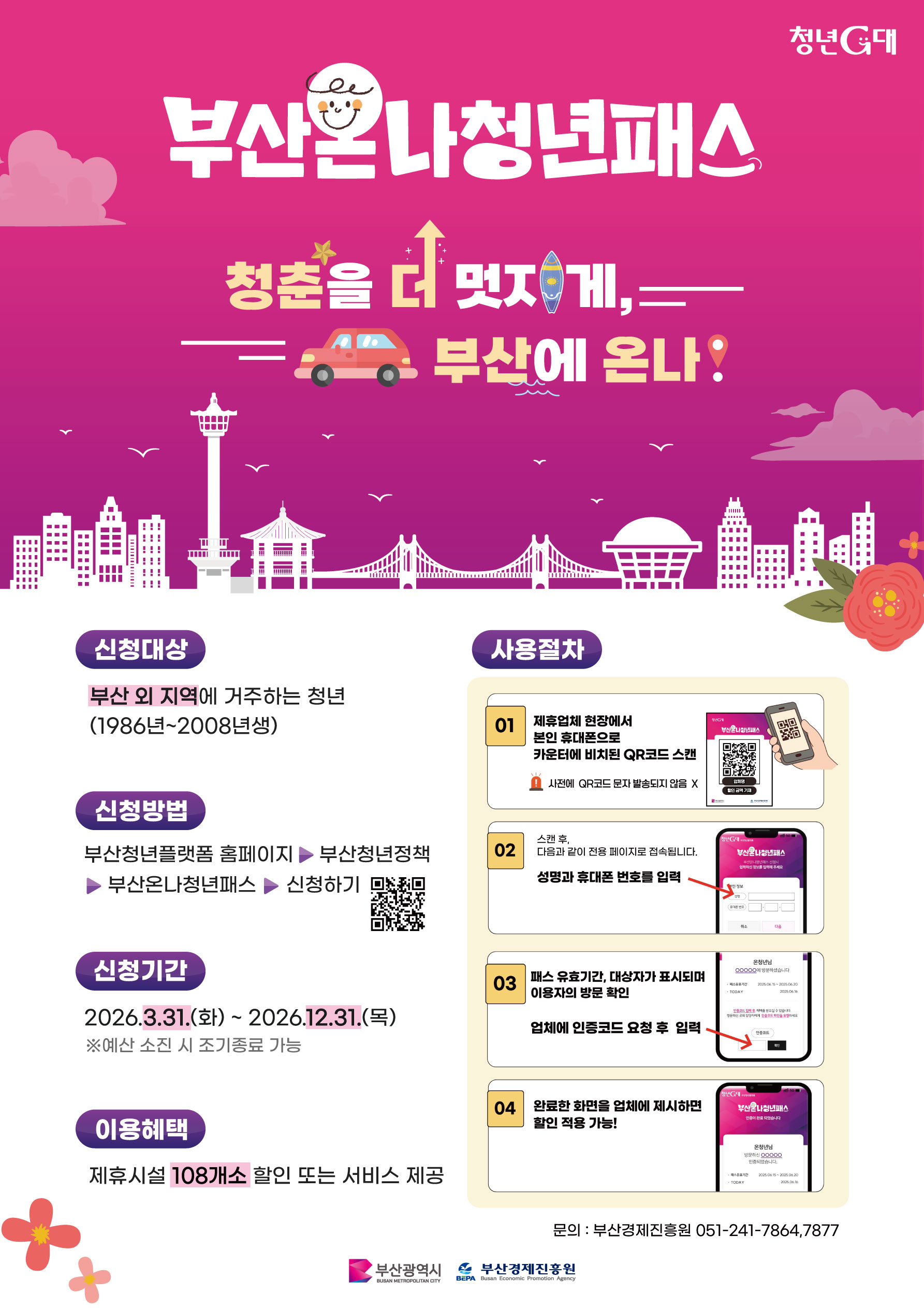 「부산온나청년패스」 사업 시행 알림 